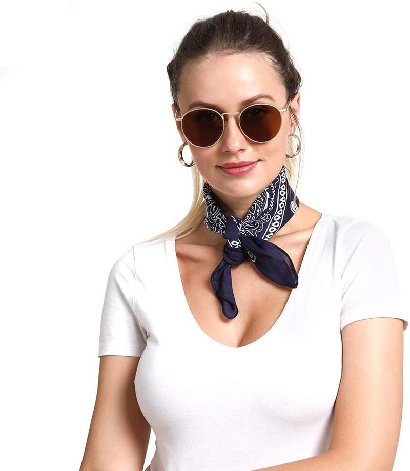 la ceida Store ربطات رأس قطنية للرجال والنساء، منديل بايسلي رعاة البقر 22x22 - Image 3